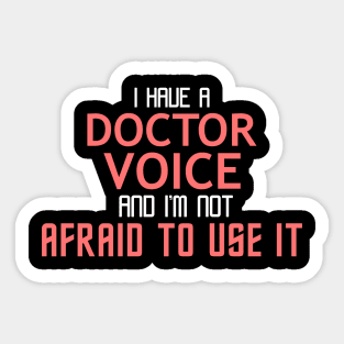 Doctor Voice Cool Typography Job Design Sticker